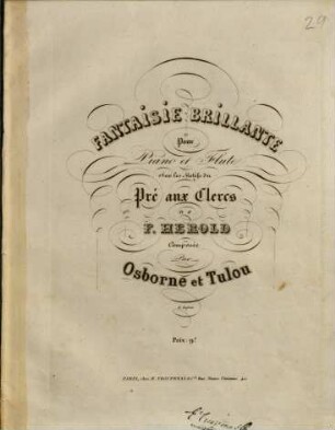 Fantaisie brillante : pour piano et flute ; sur des motifs de Pré aux clercs de Hérold