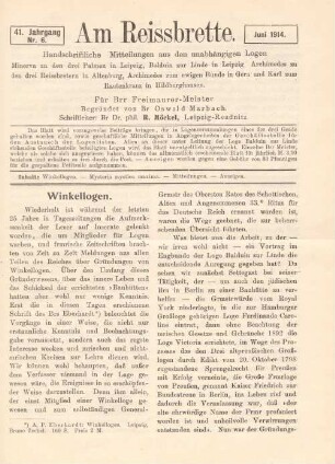 Nr. 6. Juni 1914.