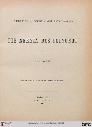 Band 16: Hallisches Winckelmannsprogramm: Die Nekyia des Polygnot
