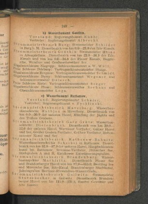 b) Wasserbauamt Genthin.