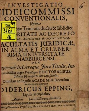 Investigatio Fideicommissi Conventionalis