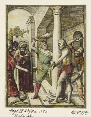 Geißelung Christi, aus: Nicolò Nelli, "Redemptionis humanae mysteria", Venedig 1568
