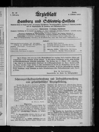 Schwangerschaftsunterbrechung und Unfruchtbarmachung aus gesundheitlicher Anzeigestellung