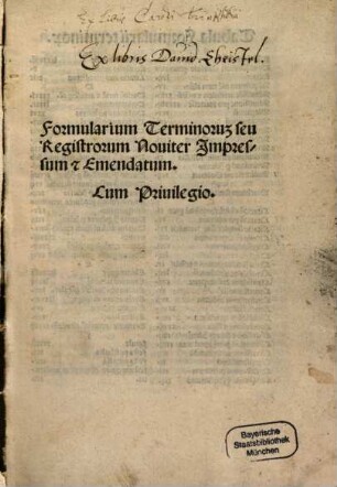 Formularium terminorum seu registrorum