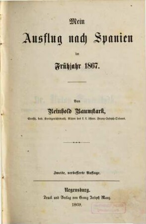 Mein Ausflug nach Spanien im Frühling 1867