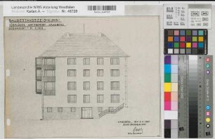 Arnsberg, Amtsgericht, Südflügel, Südansicht, Baubestandszeichnung