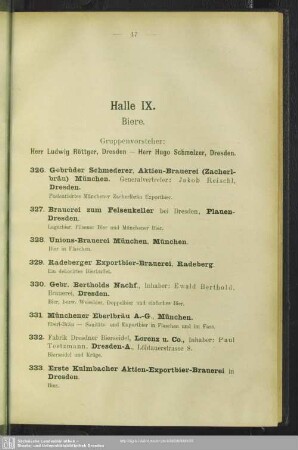 Halle IX. Biere