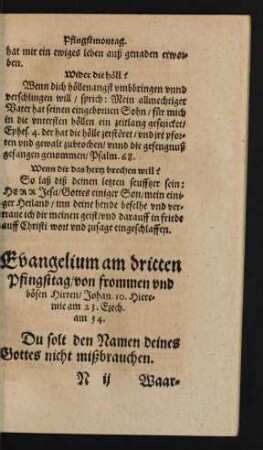 Evangelium am dritten Pfingsttag/ von frommen und bösen Hirten ...
