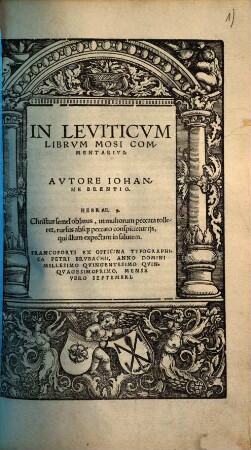 In Leviticvm Librvm Mosi Commentarivs