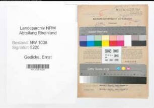 Entnazifizierung Ernst Gedicke , geb. 18.12.1901 (Bankangestellter)