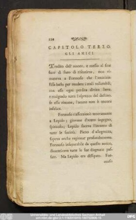 Capitolo Terzo. Gli Amici.