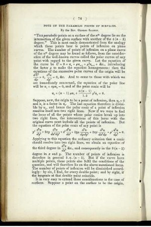 Note on the parabolic points of surfaces.