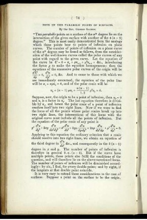 Note on the parabolic points of surfaces.