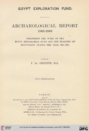 Archaeological report: comprising the work of the Egypt Exploration Fund and the progress of egyptology during the year ...