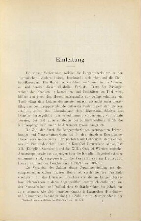 Die Lungentuberkulose in der Armee