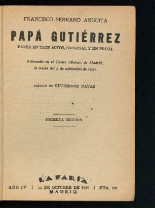 Papá Gutiérrez : farsa en tres actos, original y en prosa