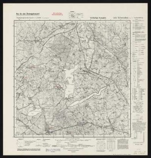 Messtischblatt 2481 = [1085] : Schwenten, 1942 : Messtischblatt 2481 = [1085] : Schwenten. - Vorläufige Ausg., Aufn. 1908, hrsg. 1910, letzte Nachtr. 1928 u. 1929/30, redakt. Änd. [19]40, Ausg. 1940, [Dr.] 25.6.42. - [Berlin] : Reichsamt für Landesaufnahme, 1942. - 1 Kt. : einfarb. - Vorläuf. Namensänd. rot eingedruckt