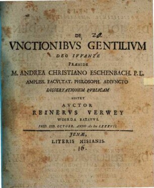 De unctionibus gentilium