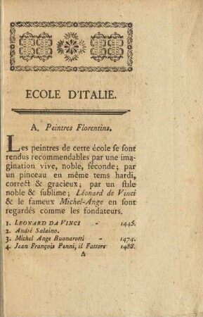 A. Peintres Florentins.