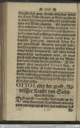 Otto. oder der grosse, Römischer Kayser von Sächischen Geblüthe
