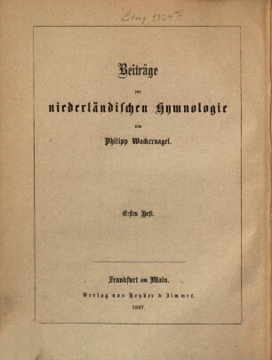 Lieder der niederländischen Reformierten aus der Zeit der Verfolgung im 16. Jahrhundert