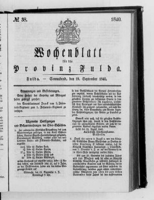 Nr. 38, Ausgabe vom 19. September 1840