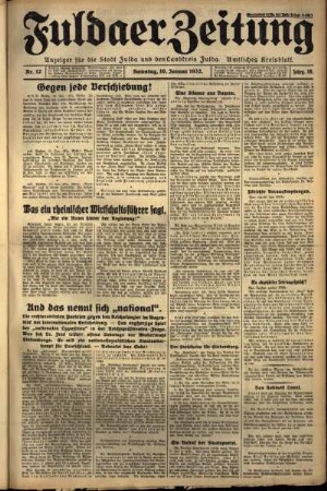 Ausgabe vom Samstag, den 16. Januar 1932.