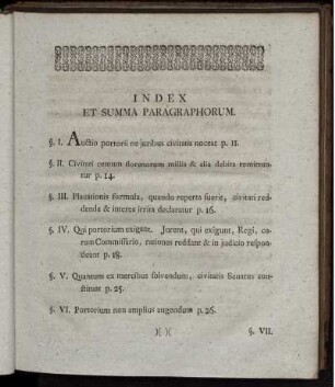 Index et summa Paragraphorum.