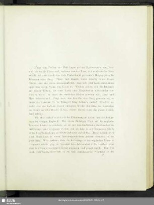 [Die Arthursage in der englischen Literatur]