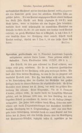 601-603 [Rezension] Le speculum perfectionis seu S. Francisci Assisiensis legenda antiquissima auctore fratre Leone