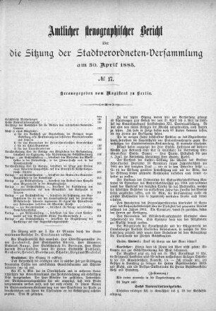 No. 17, 30. April 1885