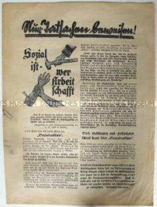Illustriertes Flugblatt der Deutschnationalen Volkspartei zur Reichstagswahl am 6. November 1932