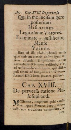 Cap. XVIII. De perversa ratione Philosophandi