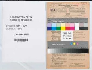 Entnazifizierung Willi Loehrke, geb. 10.06.1887 (Verw.Beamter)