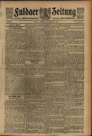 Erste Ausgabe vom Freitag, den 04. September 1908.