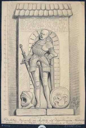 Grabstein des Heinrich von Maltitz auf Dippoldiswalde und Reichstädt, (+ 22. August 1570) in der Nikolaikirche in Dippoldiswalde