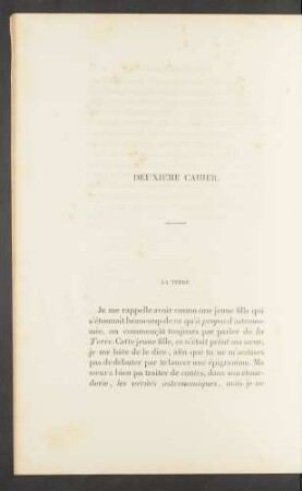 Deuxieme cahier. La terre.