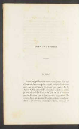 Deuxieme cahier. La terre.