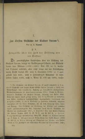 I. Zur ältesten Geschichte des Klosters Loccum