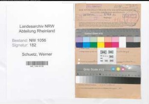 Entnazifizierung Werner Schuetz , geb. 29.06.1896 (Angestellter)