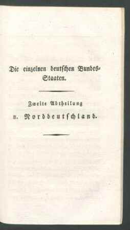 B. Norddeutschland.