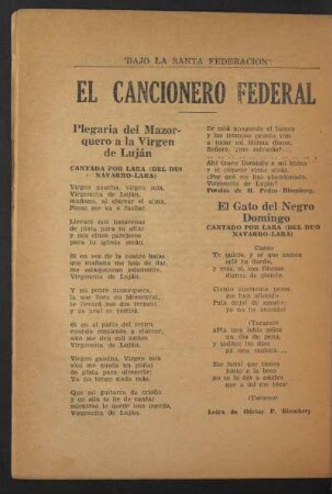 El cancionero federal