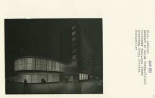 Entwurf zu einem Geschäftshaus, Berlin-Zehlendorf (Diplomarbeit bei Kurt Dübbers): Perspektivische Ansicht
