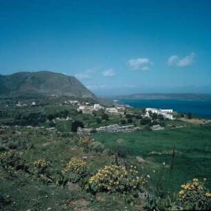 Kreta, Aptera. Die antiken Stadtmauern von Aptera über der Souda-Bucht