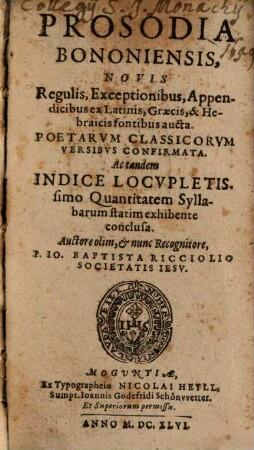 Prosodia Bononiensis