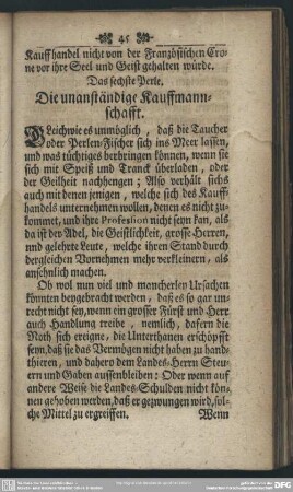 Die sechste Perle. Die unanständige Kauffmannschafft