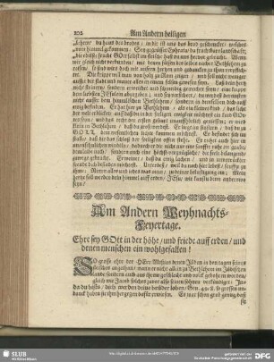 Am Andern Weyhnachts-Feyertage