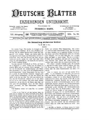Die Behandlung stotternder Schüler : (Schluss)