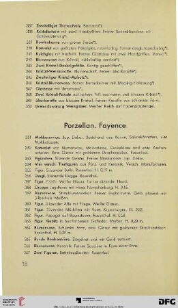 Porzellan. Fayence (Nr. 351-496)