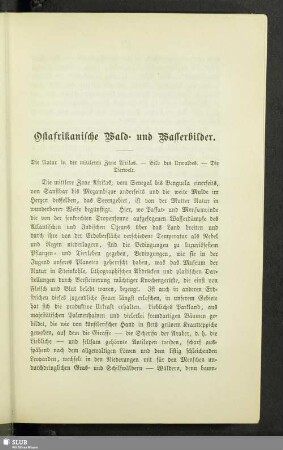 Ostafrikanische Wald- und Wasserbilder